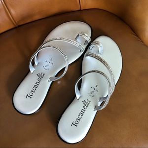 Toscanella Silver Sparkly Sandals